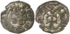 Ferran II (1479-1516). Aragón. Dinero jaqués. (Cru.V.S. 1308 var) (Cru.C.G. 3209 var). 0,86 g. Buen ejemplar. Ex Áureo 17/10/1995, nº 335. Escasa. MBC...