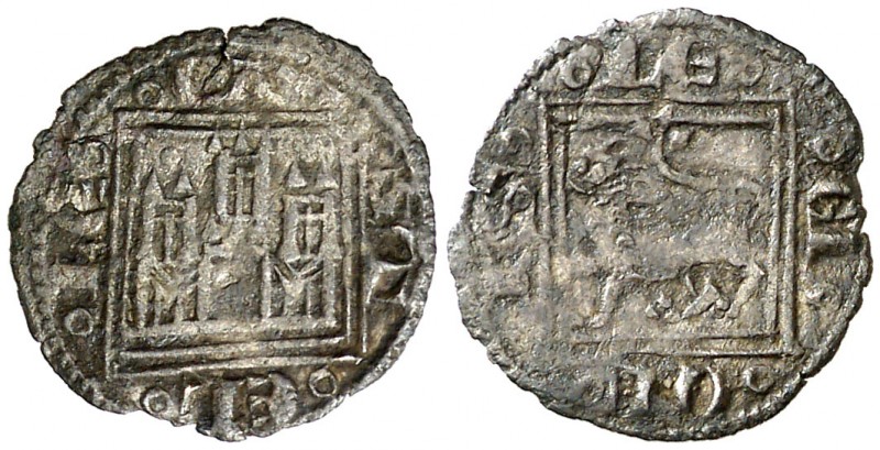 Alfonso X (1252-1284). Puntos. Óbolo. (AB. 289). 0,36 g. MBC-.