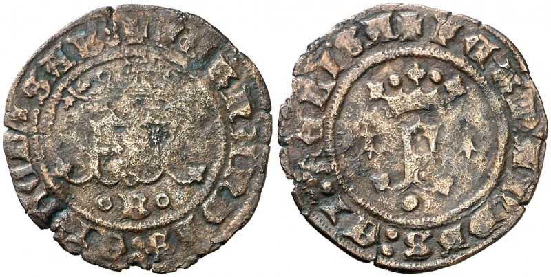 Reyes Católicos. Burgos. 1 maravedí. (AC. 60). 1,42 g. Acuñada para circular por...