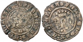 Reyes Católicos. Burgos. 1 maravedí. (AC. 60). 1,42 g. Acuñada para circular por Santo Domingo. Muy rara. MBC-.
