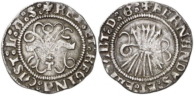 Reyes Católicos. Toledo. 1/2 real. (AC. 284). 1,59 g. MBC-.
