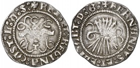 Reyes Católicos. Toledo. 1/2 real. (AC. 284). 1,59 g. MBC-.