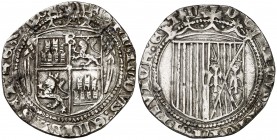 Reyes Católicos. Burgos. 1 real. (AC. 294). 2,51 g. Anterior a la Pragmática. Ligeramente recortada. Ex Colección Isabel de Trastámara 12/12/2018, nº ...
