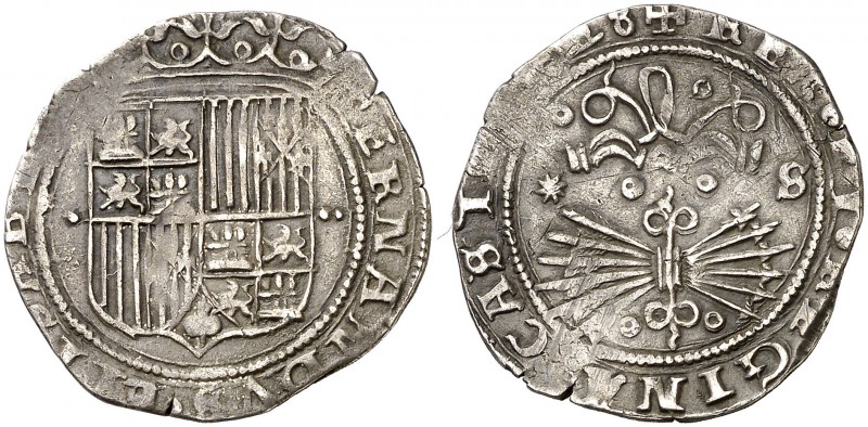 Reyes Católicos. Sevilla. 1 real. (AC. 418). 3,30 g. Ex Colección Isabel de Tras...