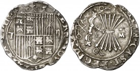 Reyes Católicos. Toledo. 2 reales. (AC. 531). 6,69 g. Rara. MBC.