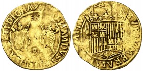Reyes Católicos. Sevilla. Doble excelente. (AC. 733). 6,88 g. Maltratada. BC.