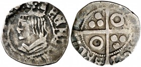 s/d. Carlos I. Barcelona. 1 croat. (AC. 60) (Badia falta) (Cru.C.G. ¿4113 var?). 1,93 g. Recortada. BC+.
