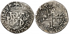 s/d. Felipe II. Lima. D. 1/2 real. (AC. 116). 1,56 g. Rara. MBC-.