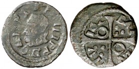 162 (sic). Felipe III. Barcelona. 1 diner. (AC. 10) (Cru.C.G. 4347i). 1 g. MBC.