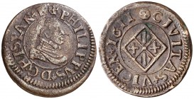 1611. Felipe III. Vic. 1 diner. (AC. 55) (Cru.C.G. 3900a). 1,97 g. Ex Áureo & Calicó 24/05/2017, nº 3324. MBC/MBC+.