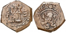 1618. Felipe III. Toledo. 4 maravedís. (AC. 278). 3,58 g. Buen ejemplar. MBC/MBC+.