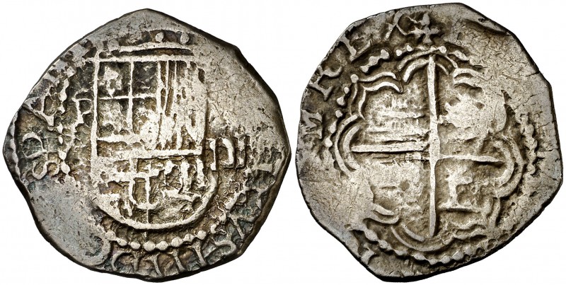 s/d. Felipe III. Potosí. R. 2 reales. (AC. 626). 6,76 g. Visible el ordinal del ...