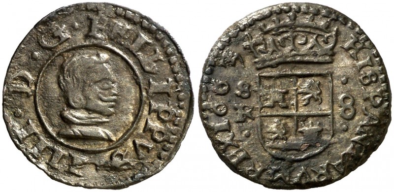 1663. Felipe IV. Sevilla. R. 8 maravedís. (AC. 406). 2,14 g. Buen ejemplar. Ex C...