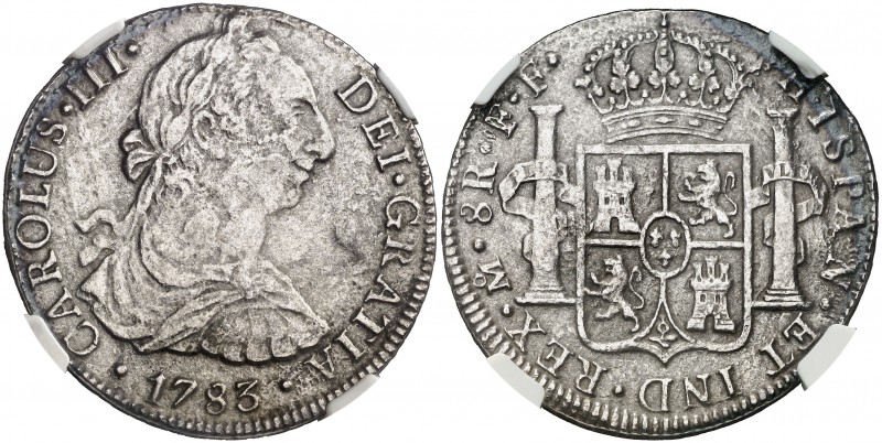 1783. Carlos III. México. FF. 8 reales. (AC. 1124). En cápsula de la NGC como pr...