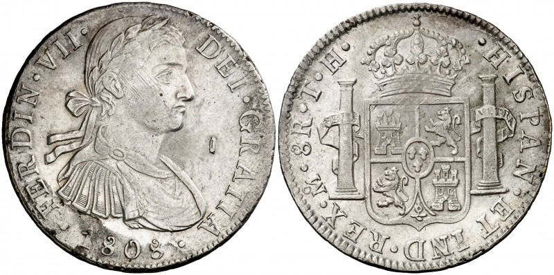 1808. Fernando VII. México. TH. 8 reales. (AC. 1306). 26.90 g. Busto imaginario....