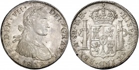 1809. Fernando VII. México. TH. 8 reales. (AC. 1308). 26,93 g. Golpecito en canto. EBC-.
