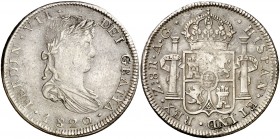 1820. Fernando VII. Zacatecas. AG. 8 reales. (AC. 1463). 25,91 g. Rayitas. MBC-.