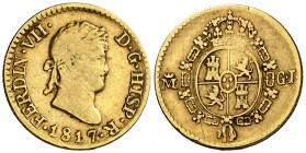 1817. Fernando VII. Madrid. GJ. 1/2 escudo. (AC. 1486). 1,72 g. BC+/MBC-.