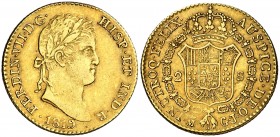 1819/7. Fernando VII. Madrid. GJ. 2 escudos. (AC. 1624). 6,73 g. Precioso color. MBC+/EBC-.