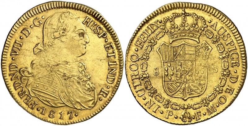 1817. Fernando VII. Popayán. FM. 8 escudos. (AC. 1821) (Cal.Onza 1298) (Restrepo...