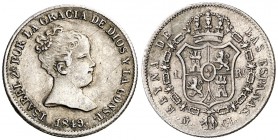 1849. Isabel II. Madrid. CL. 1 real. (AC. 301). 1,28 g. MBC+.