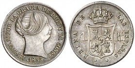1853. Isabel II. Madrid. 1 real. (AC. 303). 1,33 g. EBC-/EBC.