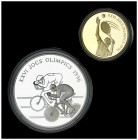 1994. Andorra. 10 (AG) y 25 diners (7,77 g, AU bajo). Juegos Olímpicos - Atlanta '96. En estuche oficial, con certificado. Proof.