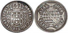 1790. Brasil. María I. 160 reis. (Kr. 220.1) (Gomes 15.02). 4,35 g. AG. MBC.