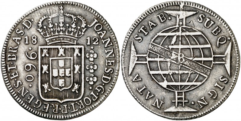 1812. Brasil. Juan, Príncipe Regente. B (Bahía). 960 reis. (Kr. 307.1) (Gomes 31...