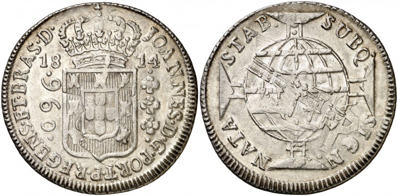 1814. Brasil. Juan, Príncipe Regente. B (Bahía). 960 reis. (Kr. 307.1) (Gomes 31...