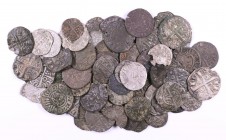 Lote de 81 monedas medievales de la corona catalano-aragonesa. Imprescindible examinar. BC-/MBC.