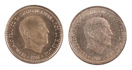 1966*1972 y 1975. Franco. 1 peseta. Lote de 2 monedas. A examinar. S/C-/S/C.