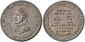 1812. Victorias de Wellington sobre Napoleón en España y Portugal. (V. 732) (V.Q. 14197). 8,52 g. Ø27 mm. Bronce. EBC-.