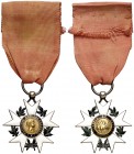 (1804). Francia. Primer Imperio. Orden de la Legión de Honor. Cruz de Caballero, del 1er tipo. En plata, oro y esmaltes. Con certificado de garantía d...