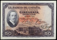 1927. 50 pesetas. (Ed. B110) (Ed. 326). 17 de mayo, Alfonso XIII. MBC.
