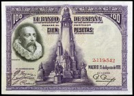 1928. 100 pesetas. (Ed. C6) (Ed. 355). 15 de agosto, Cervantes. Sin serie. EBC.