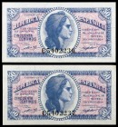 1937. 50 céntimos. (Ed. C42a) (Ed. 391a). Pareja correlativa. Serie C. S/C.