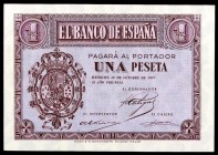 1937. Burgos. 1 peseta. (Ed. D26) (Ed. 425). 12 de octubre. Serie A. Escaso. S/C--
