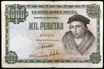1946. 1000 pesetas. (Ed. D54) (Ed. 453). 19 de febrero, Vives. Raro. BC+.
