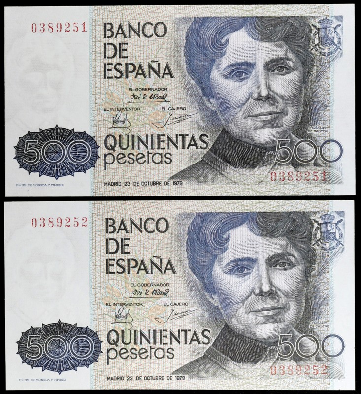 1979. 500 pesetas. (Ed. E2) (Ed. 476). 23 de octubre, Rosalía de Castro. Pareja ...