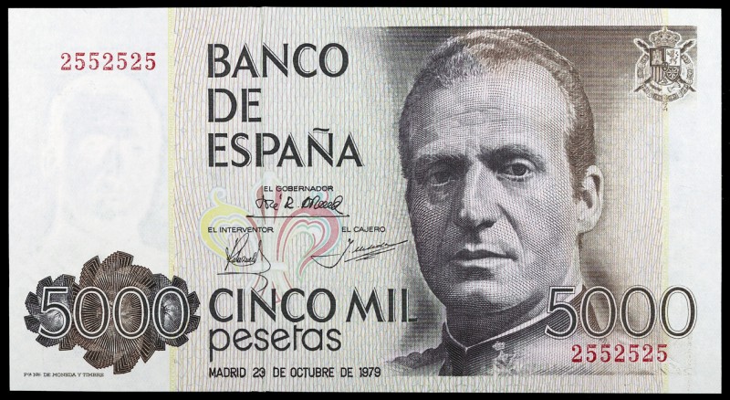 1979. 5000 pesetas. (Ed. E4) (Ed. 478). 23 de octubre, Juan Carlos I. Sin serie....