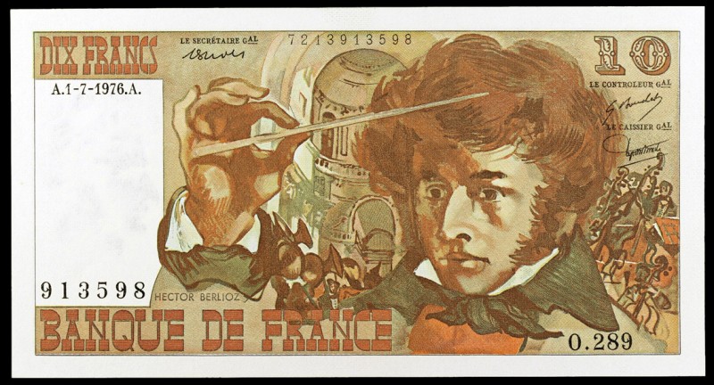 1976. Francia. Banco de Francia. 10 francos. (Pick 150c). 1 de julio, Hector Ber...