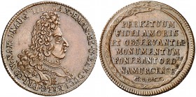 1712. Felipe V. Toma de posesión de Maximiliano Manuel de Baviera como Conde de Namur. Jetón. (D. 4791) (MHE. 145, mismo ejemplar) (Van Loon V, pág. 2...