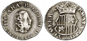 s/d (1746). Fernando VI. Mallorca. Proclamación. (Boada 10) (Ha. 21) (MHE. 222, mismo ejemplar) (RAH. 156 var. metal) (V.Q. 12958). 0,92 g. Ø13 mm. Pl...
