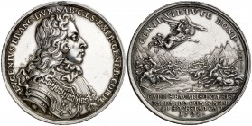 1704. Austria. José I. Príncipe Eugenio de Saboya. Batalla de Höchstätdt Blenheim. (MHE. 404, mismo ejemplar) (Van Loon IV, 427.III). 20,48 g. Ø37 mm....