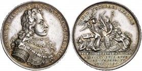 1706. Austria. José I. Victorias en Italia del Príncipe Eugenio de Saboya. (MHE. 405, mismo ejemplar) (Van Loon V, pág. 47). 20,91 g. Ø37 mm. Plata. G...