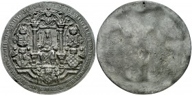 1711. Austria. Carlos VI. Sello del Emperador. (MHE. 472, mismo ejemplar). 860 g. Ø127 mm. Hierro fundido. MBC+.