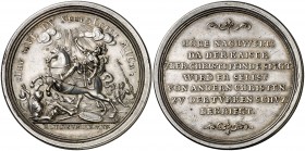 (1717). Austria. Carlos VI. Victorias sobre los Turcos. (MHE. 437, mismo ejemplar). 29 g. Ø44 mm. Plata. Grabador: P.H. Müller (Forrer IV, 196-205). L...