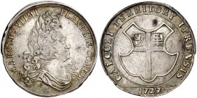 1727. Austria. Carlos VI. Ypres. Jetón. (D. 4899) (MHE. 467, mismo ejemplar). 7,53 g. Ø30 mm. Plata. Grabador: P.L. Roettiers (Forrer V, 191). Ex Else...