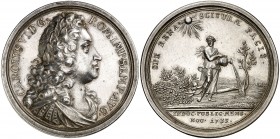 1735. Austria. Carlos VI. Tregua de Viena entre Austria, España y Cerdeña. (MHE. 459, mismo ejemplar). 28,45 g. Ø44 mm. Plata. Grabador: P.P. Werner (...